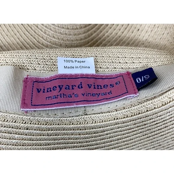Vineyard Vines Womens Sun Hat Large Floppy Nautical Preppy Straw w/ Ribbon OSFM - Picture 7 of 8